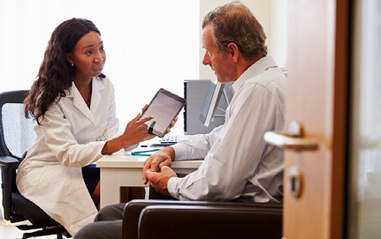 Man consulting with his doctor