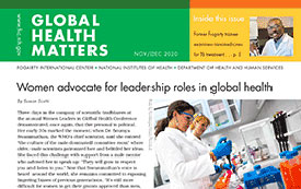 Part of the Global Health Matters newsletter cover for the November December 2020 issue.