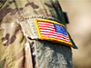 American flag patch on a military uniform