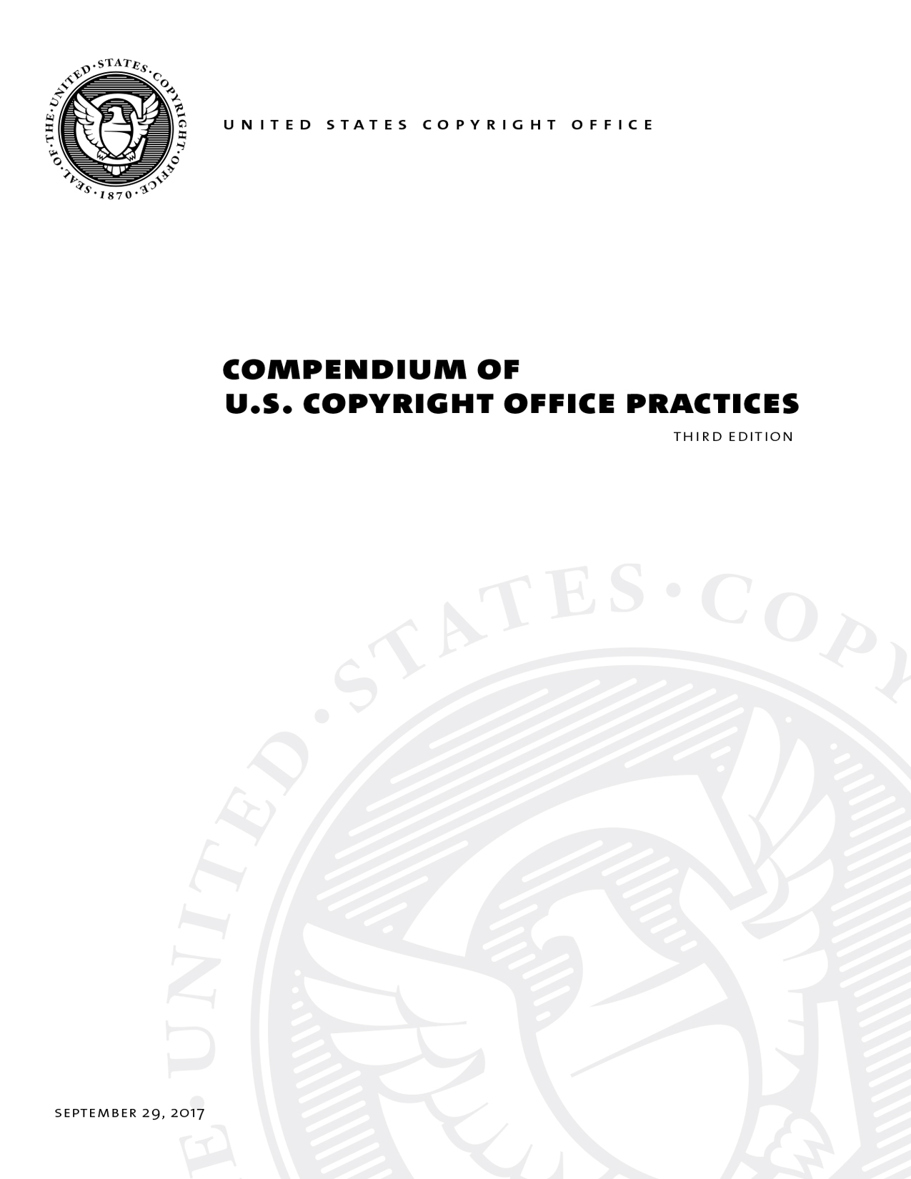 Compendium of U.S. Copyright Office Practices, Third Edition Cover Page