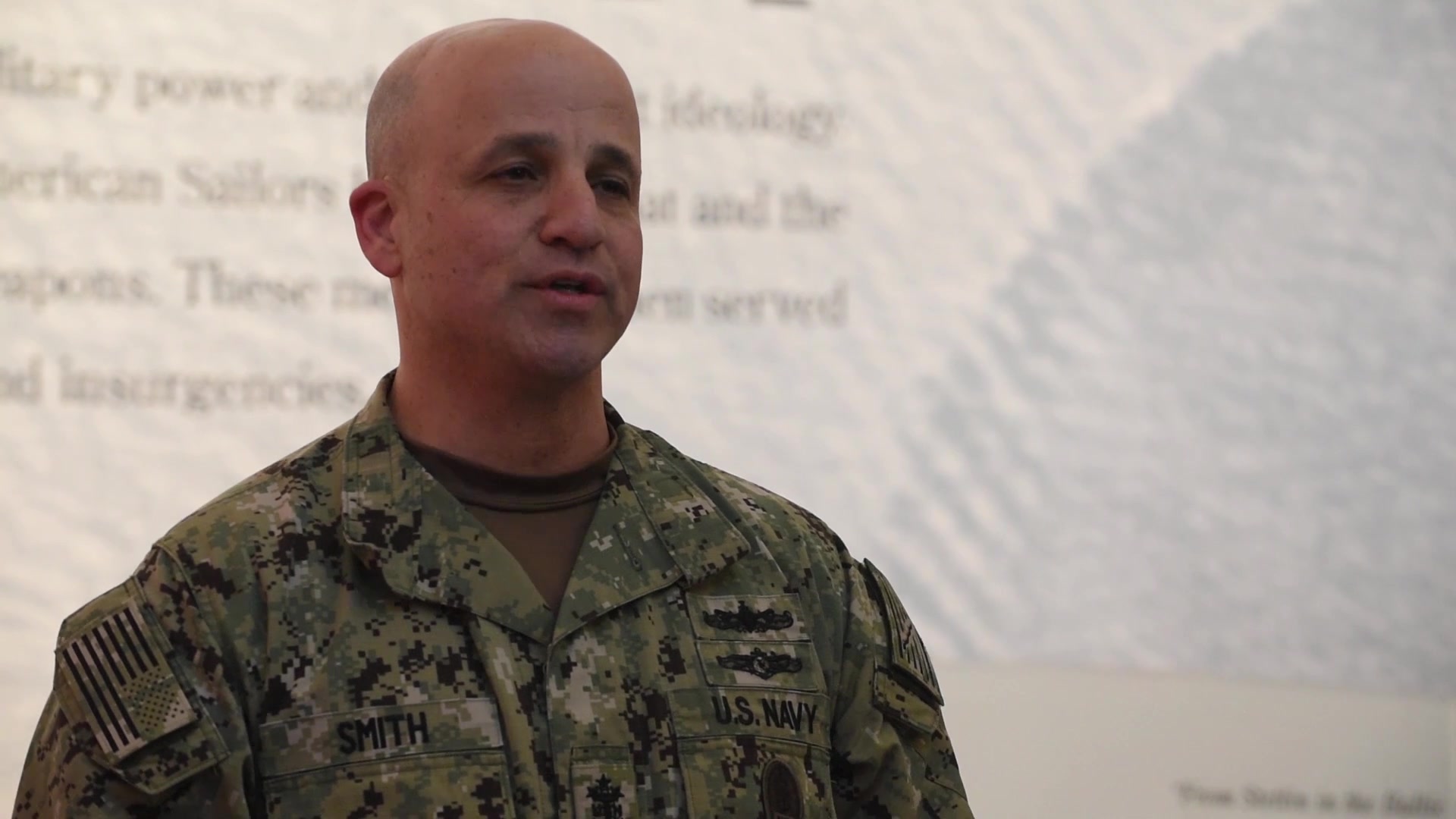 WASHINGTON (March 23, 2019) Chief of Naval Operations (CNO) Adm. John Richardson administered the oath of enlistment to Master Chief Petty Officer of the Navy Russell Smith for his final reenlistment. Smith has served for 30 years and is re-enlisting for four years. He gave a speech to his family and friends in attendance for the ceremony. (U.S. Navy photo by Mass Communication Specialist 1st Class Sarah Villegas/Released)