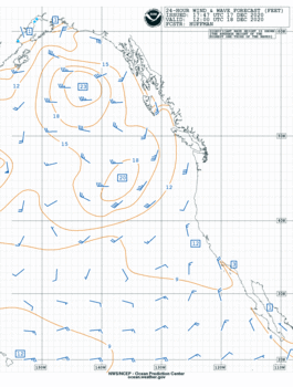 Latest 24 hour Pacific wind & wave forecast