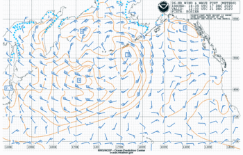 Latest 96 hour Pacific wind & wave forecast