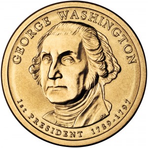 2007 Presidential Dollar Coin George Washington Uncirculated Obverse