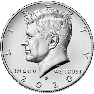 2020 Kennedy Half Dollar Uncirculated Obverse Philadelphia