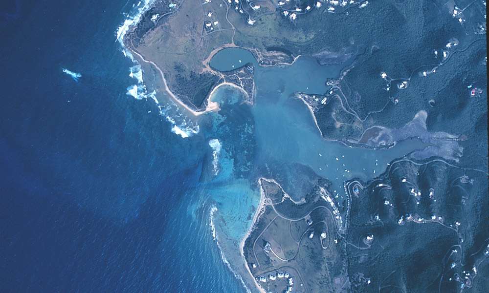 Aerial view of Salt River Bay.