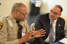 Deputy Sheriff Ron Thomas, Baltimore City (MD), speaking to Chief Alfred Durham, Richmond Police Department (VA)