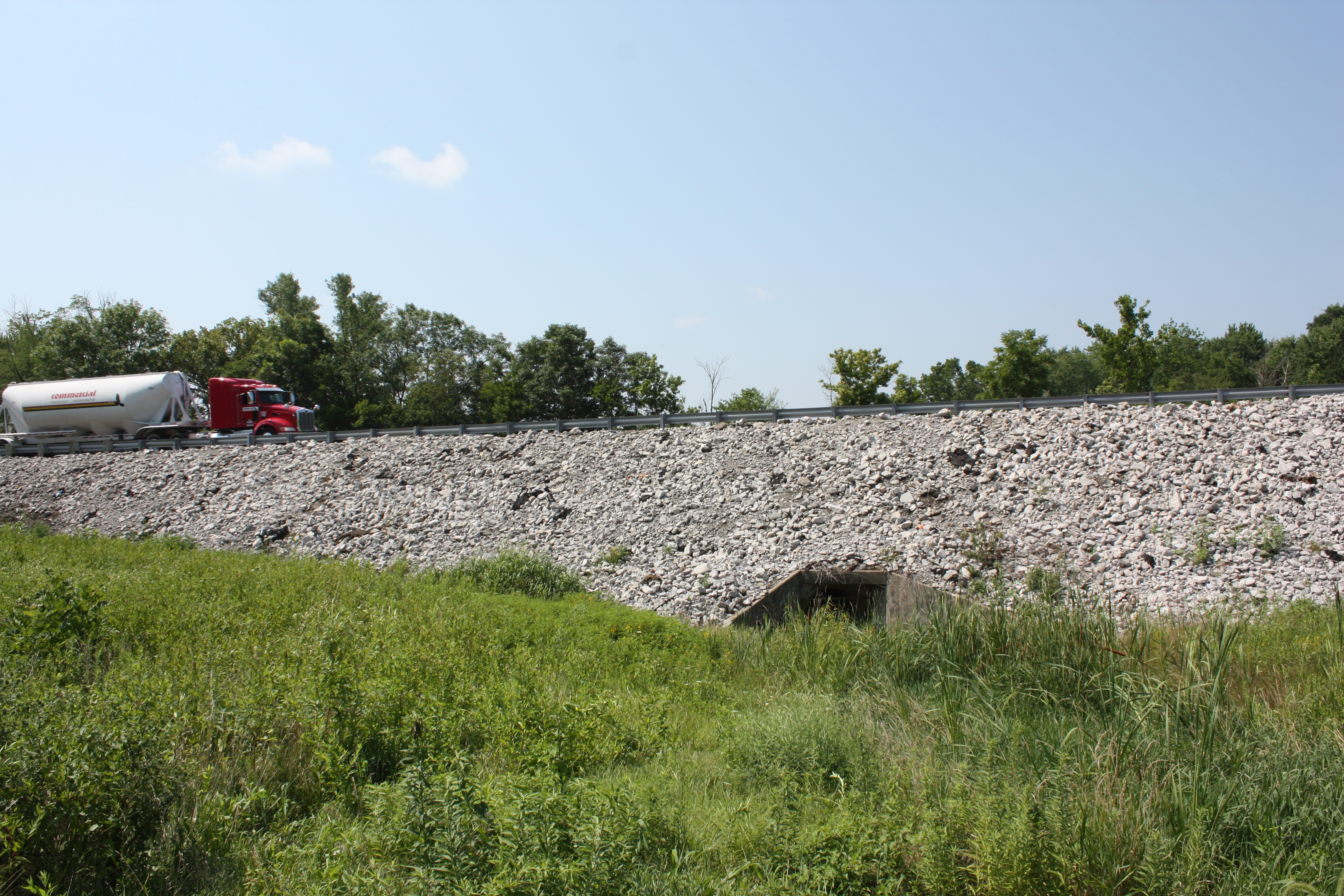 Completed road stabilization project