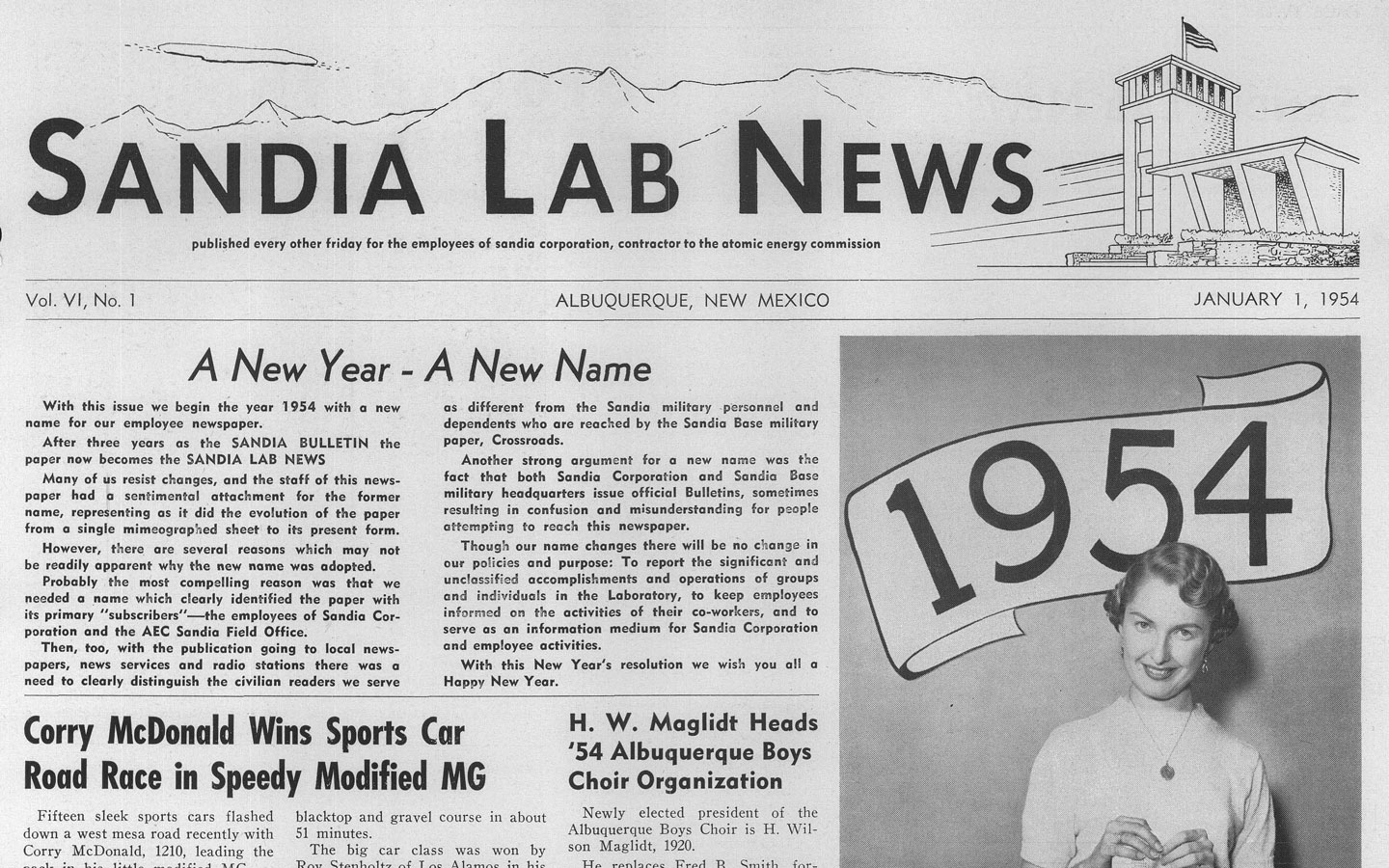 first issue of Lab News circa 1954