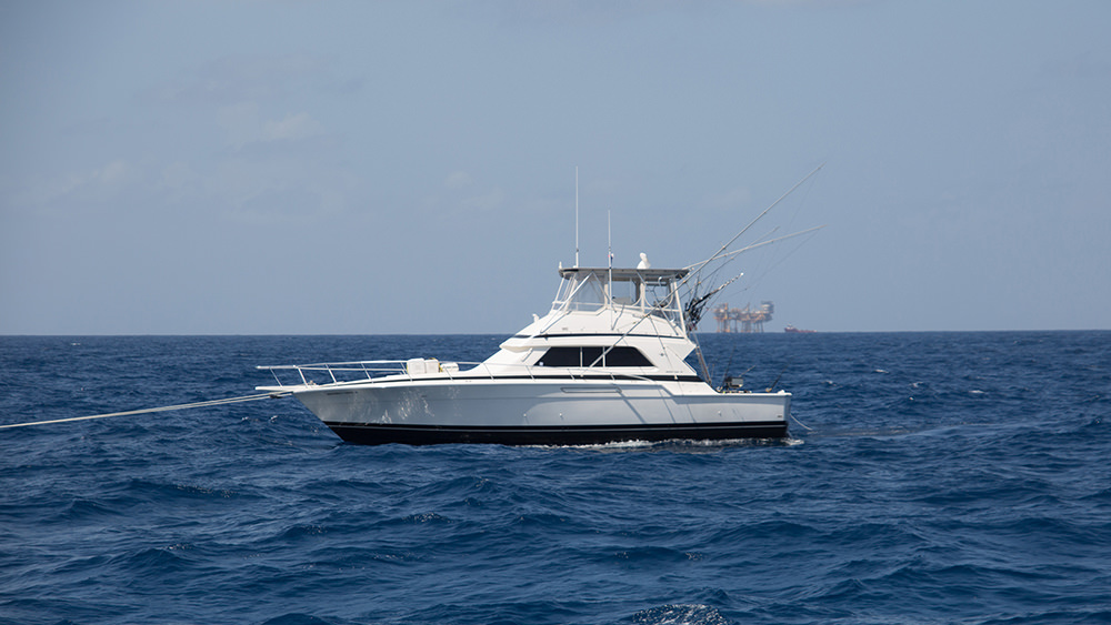 Fishing boat moored in the sanctuary