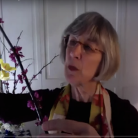 Marta McDowell talks about a tree in an online class