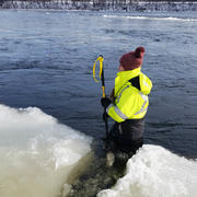 Winter water-quality sampling in the Connecticut River, CT