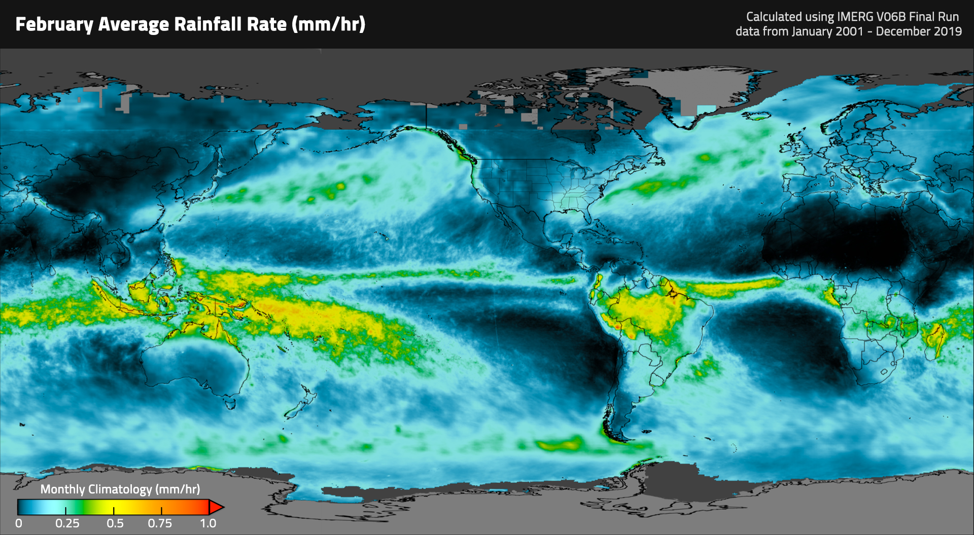 IMERG monthly climatology for february