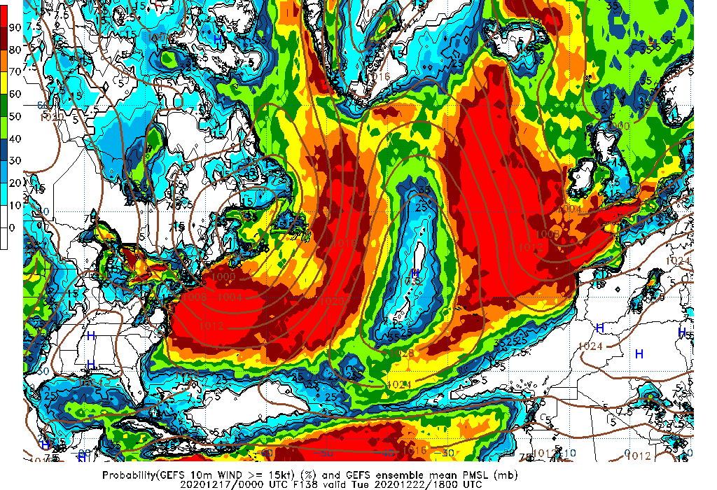 GEFS 138 Hour Prob 10m Wind >= 15kt image