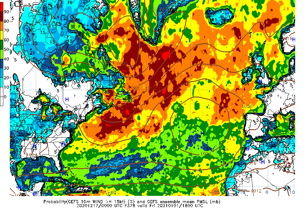 GEFS 378 Hour Prob 10m Wind >= 15kt image