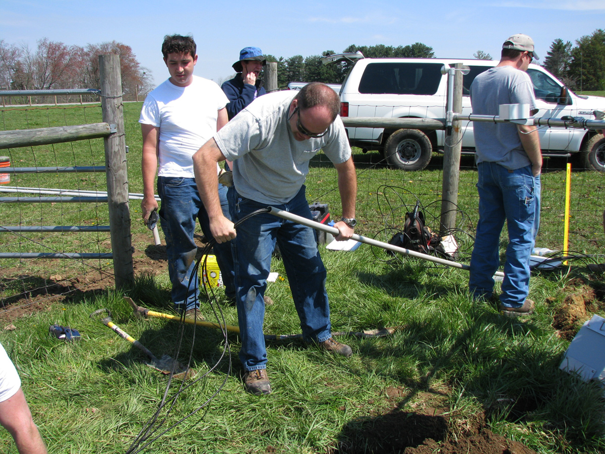 installing soil moisture/temperature sensors 