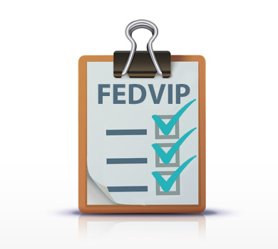 Stylistic form titled FEDVIP with check marks