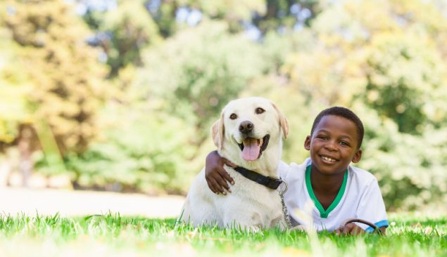 boy with dog