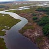 An aerial view of Little Monie Creek