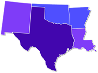 Map of the FAA Southwest Region