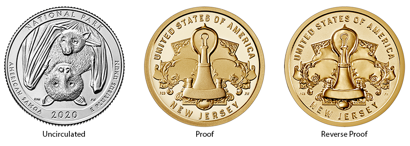 coin finishes, uncirculated, proof, and reverse proof
