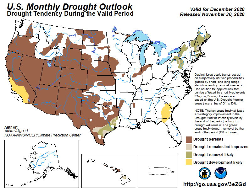 United States Monthly Drought Outlook