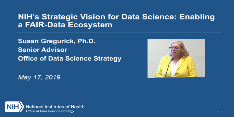 Susan Gregurick title slide for presentation at may council of councils on the office of data science strategy