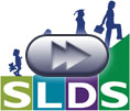 SLDS logo with play button overlayed