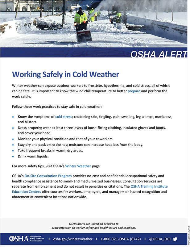Working Safely in Cold Weather