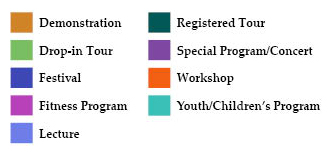 Program types are color coded, in addition to each program title listing the type of program