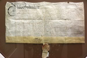 Land grant signed by William Penn, granting 500 acres of land in Pennsylvania to John Dwight, one of the most famous potters of seventeenth-century England. London: 22 March 1686. Kelly McKenna