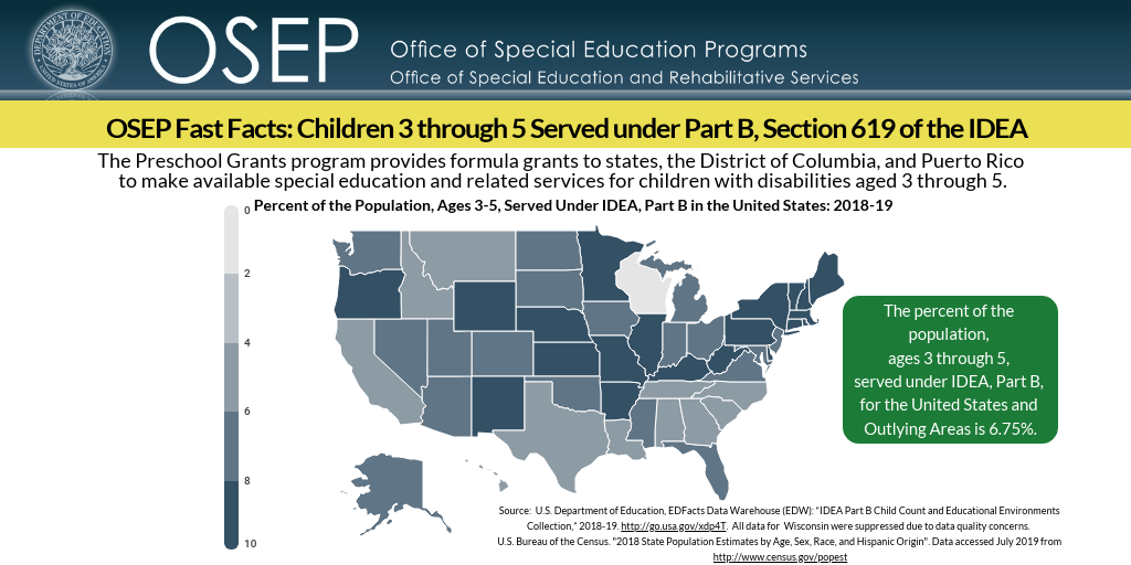 OSEP Fast Fact on Children With Disabilities Aged 3 through 5