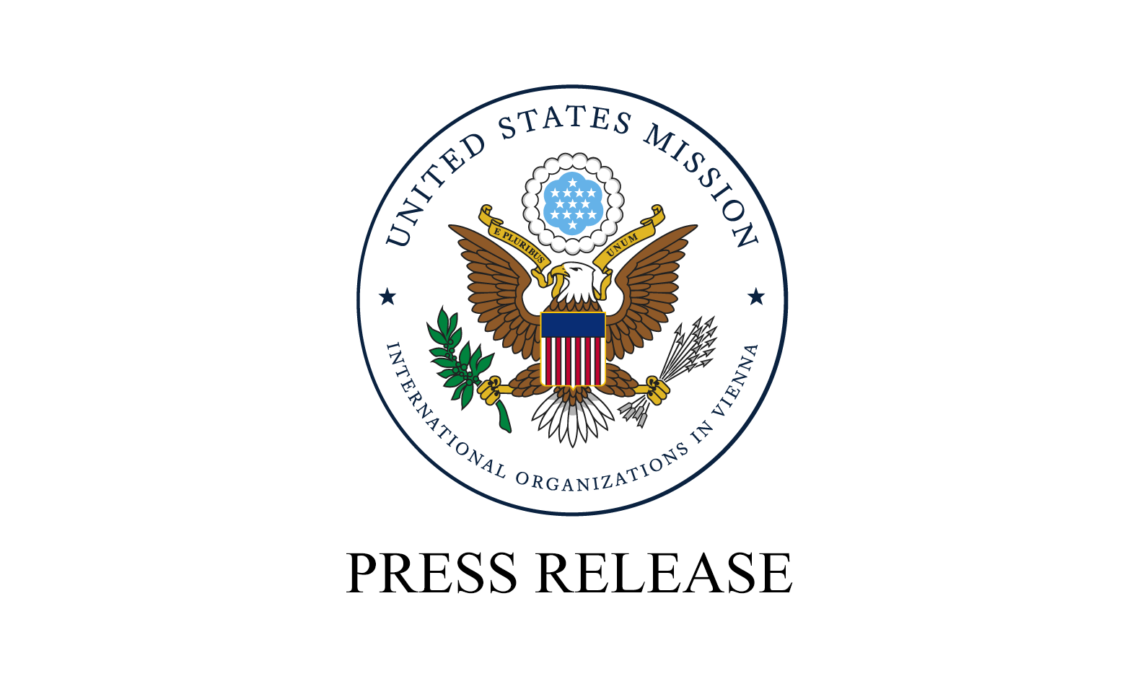 Seal of the U.S. Mission to International Organizations in Vienna and words "Press Release".