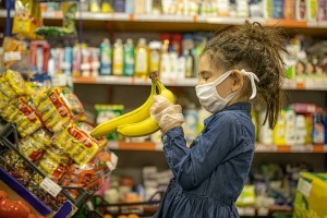 Young girl at the grocery store