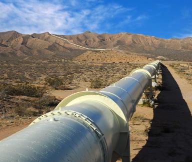A pipeline in the desert.