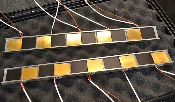 Specialized heat flux meters used to separate the radiative and convection contributions