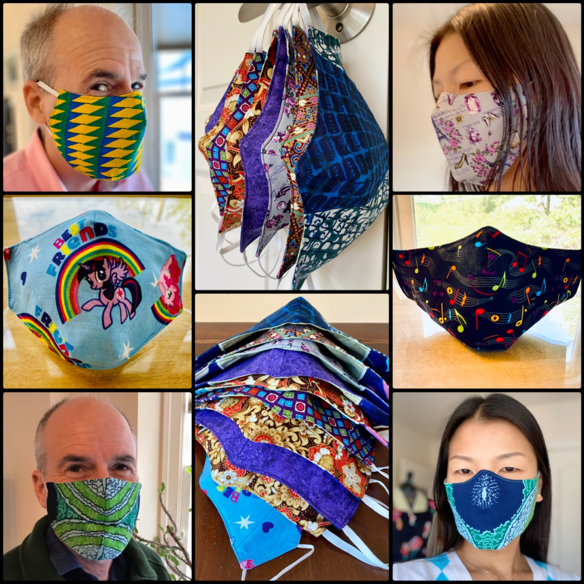 collage of a variety of colorful masks