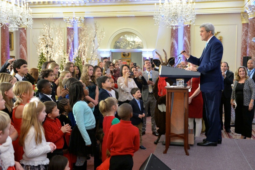 Secretary Kerry Delivers Remarks at the Unaccompanied Tour Family Holiday Reception