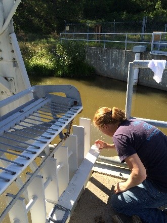 Bobbi Jo Merten, Ph.D., Technical Service Center’s Materials and Corrosion Lab Group civil engineer in the field.