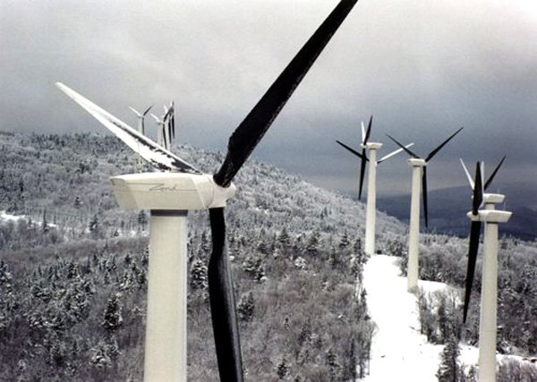 A section of power generating windmills.