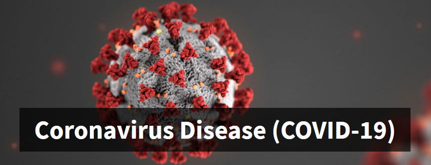 An image and text of Coronavirus Disease (COVID-19)