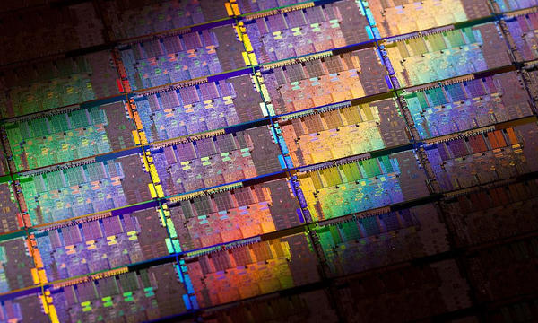 multicolor image of an intel 2nd generation core microprocessor 