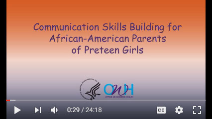 Screenshot of YouTube video "Communication Skills Building for African-American Parents of Preteen Girls"