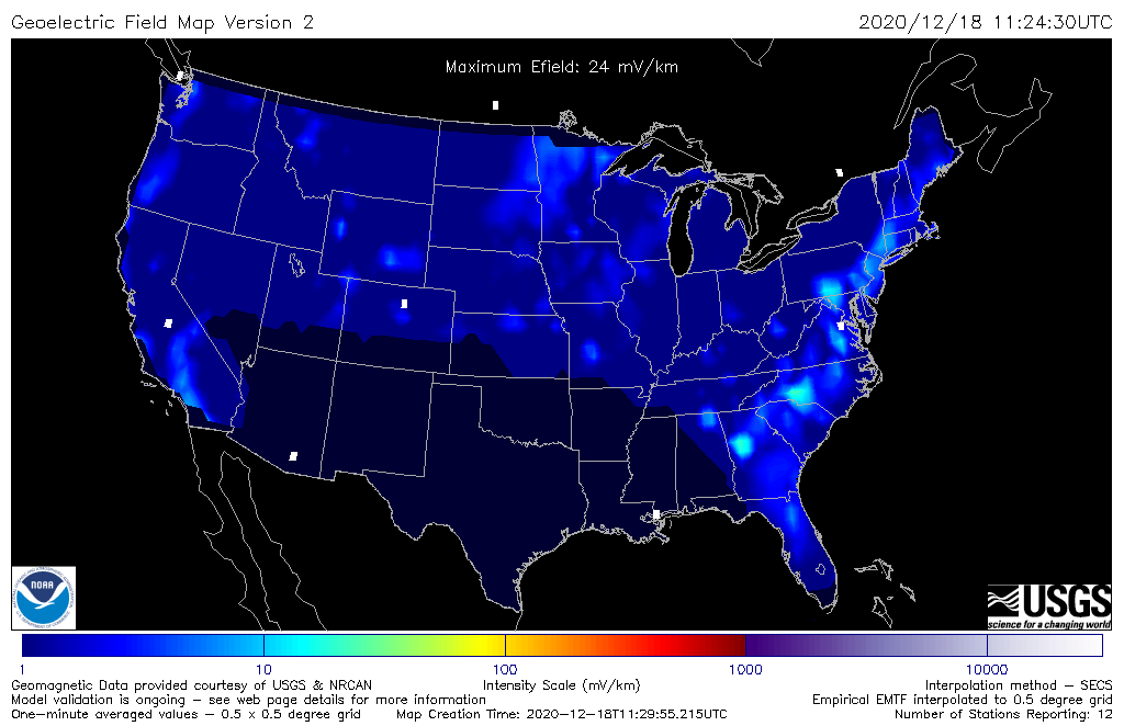 Geoelectric E Field 1- minute Image