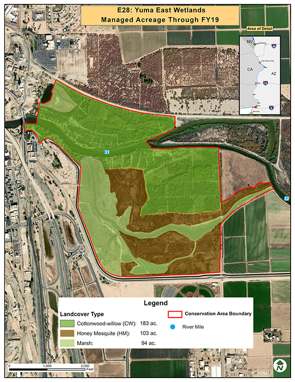 Yuma East Wetlands Acreage Map