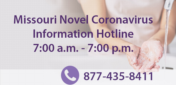 New hours Missouri COVID-19 hotline 7am - 7 pm