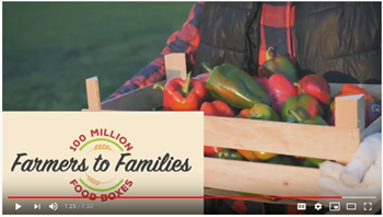 A screenshot of the Farmers to Families 100 Million video