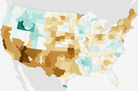 Map of US precipitation patterns in June 2020
