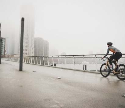 Person riding a bike.