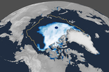 Sea ice concentration map with average extent